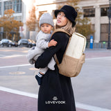 LOVEVOOK Diaper Bag Backpack, Baby Travel Bags for Boys & Girl, Toddler Waterproof Diaper Bag w/Changing Pad (Beige khaki, 15.6'' - Small)