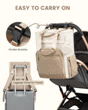 LOVEVOOK Diaper Bag Backpack, Large Capacity Portable Baby Bag with Foldable Diaper Changing Pad, Waterproof Baby Diaper Bags Gift for Mon Dad, Ivory Khaki