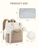 LOVEVOOK Diaper Bag Backpack, Large Capacity Portable Baby Bag with Foldable Diaper Changing Pad, Waterproof Baby Diaper Bags Gift for Mon Dad, Ivory Khaki