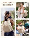 LOVEVOOK Diaper Bag Backpack, Large Capacity Portable Baby Bag with Foldable Diaper Changing Pad, Waterproof Baby Diaper Bags Gift for Mon Dad, Ivory Khaki