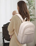 LOVEVOOK Diaper Bag Backpack, Large Puffy Baby Bag with Changing Pad Insulated Pockets Stroller Straps, Waterproof Diaper Backpacks for Mom Dad, Ivory