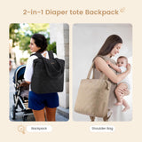 LOVEVOOK Diaper Bag Backpack,Diaper Bag Tote for Mom Dad with Changing Pad,Insulated Pockets, Convertible Lightweight Mom Backpack with Pacifier Case（Black）