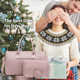 LOVEVOOK Diaper Bag Tote with Pacifier Case and Changing Pad, Large Capacity Mommy Bag for Hospital and Weekender Travel, Functional Baby Bag Newborn Baby Essential, Pink
