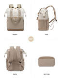 LOVEVOOK Laptop Backpack for Women, 15.6 Inch Work Laptop Bag with USB Port, Fashion Teacher Nurse Backpack Purse, Waterproof Travel Computer Backpack with Organizer Bag, 2PCS, Beige - Khaki