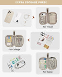 LOVEVOOK Laptop Backpack for Women, 15.6 Inch Work Laptop Bag with USB Port, Fashion Teacher Nurse Backpack Purse, Waterproof Travel Computer Backpack with Organizer Bag, 2PCS, Beige - Khaki