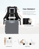 LOVEVOOK Laptop Backpack for Women, 15.6 Inch Work Laptop Bag with USB Port, Fashion Teacher Nurse Backpack Purse, Waterproof Travel Computer Backpack with Organizer Bag, 2PCS, Beige - Black