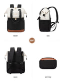 LOVEVOOK Laptop Backpack for Women, 15.6 Inch Work Laptop Bag with USB Port, Fashion Teacher Nurse Backpack Purse, Waterproof Travel Computer Backpack with Organizer Bag, 2PCS, Beige - Black