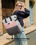 LOVEVOOK Laptop Backpack for Women, 15.6 Inch Work Travel Backpack Purse for School College Bookbag for Teen Girls Cute Computer Backpack for Teacher Nurse Business, Pink - Grey