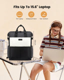 LOVEVOOK Laptop Backpack for Women, 15.6 Inch Work Travel Backpack Purse for School College Bookbag for Teen Girls Cute Computer Backpack for Teacher Nurse Business, Pink - Grey