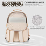 LOVEVOOK Laptop Backpack for Women 15.6 inch,Cute Womens Travel Backpack Purse,Professional Laptop Computer Bag,Waterproof Work Business College Teacher Bags Carry on Backpack with USB Port,Off - white