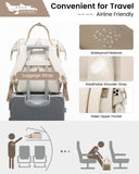 LOVEVOOK Laptop Backpack for Women, 17 Inch Work Teacher Nurse Bag, Large Capacity Business Computer Backpack Purse with USB Port, Stylish Casual Daypack for Travel,Beige&Khaki