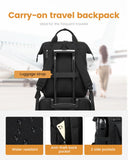 LOVEVOOK Laptop Backpack for Women, College School Backpack Student Bookbag, Teacher Work Bags Travel Backpack Purse, Business Computer Bag Commuter Nurse Bags, 15.6 Inch, Black