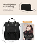 LOVEVOOK Laptop Backpack for Women, College School Backpack Student Bookbag, Teacher Work Bags Travel Backpack Purse, Business Computer Bag Commuter Nurse Bags, 15.6 Inch, Black