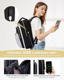 LOVEVOOK Laptop Backpack for Women, Fashion Backpack Purse for Travel with USB Port, Lightweight Casual Daypacks Nurse Teacher Computer Bag for College Work Business, Fit 17" Laptop
