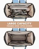 LOVEVOOK Laptop Backpack for Women Fashion Business Computer Backpacks Travel Bags Purse Doctor Nurse Work Backpack with USB Port, Fits 15.6 - Inch Laptop Beige - Light Blue