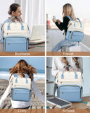 LOVEVOOK Laptop Backpack for Women Fashion Business Computer Backpacks Travel Bags Purse Doctor Nurse Work Backpack with USB Port, Fits 15.6 - Inch Laptop Beige - Light Blue