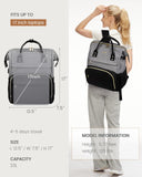 LOVEVOOK Laptop Backpack for Women Fashion Business Computer Backpacks Travel Bags Purse Doctor Nurse Work Backpack with USB Port, Fits 17 - Inch Laptop Grey Black