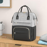 LOVEVOOK Laptop Backpack for Women, Fashion Computer Backpacks Purse, School Student Bookbag for Girl, Business Travel Bags, Doctor Nurse Backpack for Work, Fits 15.6 - Inch Laptop, Grey Black