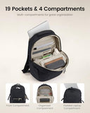 LOVEVOOK Laptop Backpack for Women Men with Giant Tumbler Holder - 15.6Inch Work Computer Travel Backpack with Laptop Compartment, Water Resistant, Cute Commuter College Teacher Nurse Purse Bag,Black