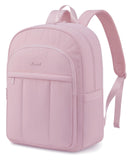 LOVEVOOK Laptop Backpack for Women, Puffer Travel Bag Fits 15.6 Inch Laptop, Lightweight Work Daypack for Teacher Nurse, Water-resistant College Bookbag, Pink