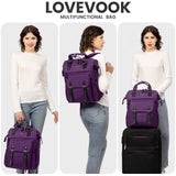 LOVEVOOK Laptop Backpack for Women Teacher Doctor Nurse Bags Work Backpack Purse Business Computer Bag, College Daypack, Anti - theft Travel Backpack with USB Charging Port, Dark Purple