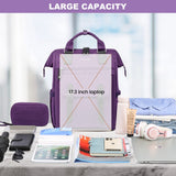LOVEVOOK Laptop Backpack for Women Teacher Doctor Nurse Bags Work Backpack Purse Business Computer Bag, College Daypack, Anti - theft Travel Backpack with USB Charging Port, Dark Purple