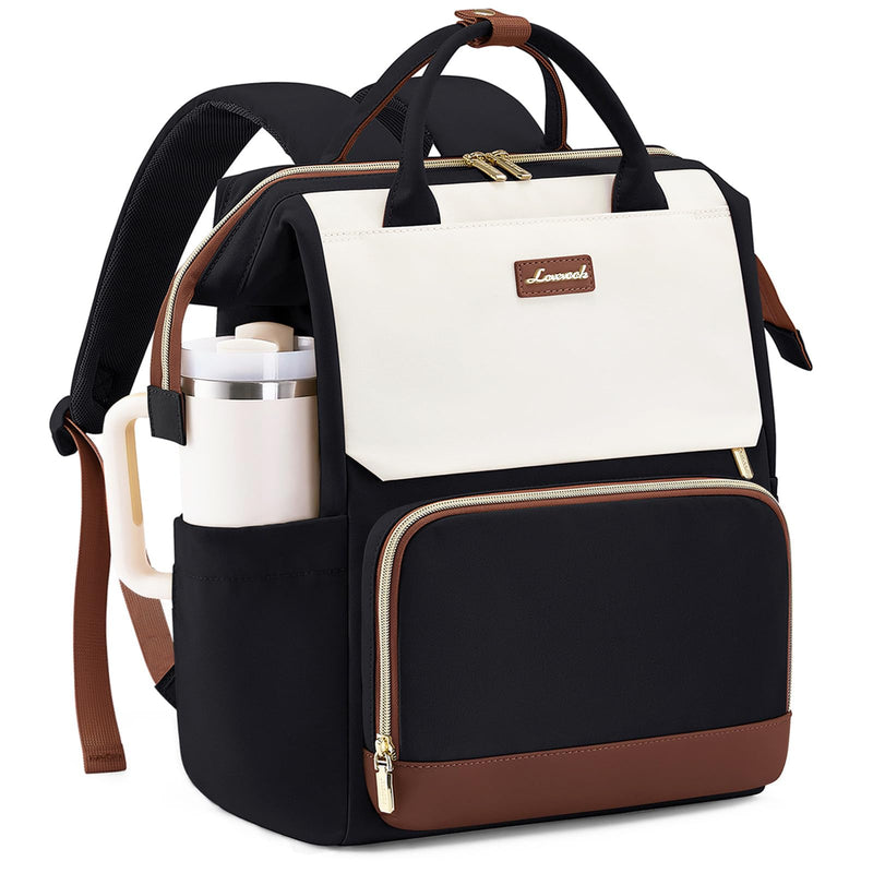 LOVEVOOK Laptop Backpack for Women with Giant Tumbler Holder Pocket, 15.6 inch Travel Work Backpack Purse for Nurse Teacher, Waterproof School Bag College Bookbag Cute Casual Daypack for Girls