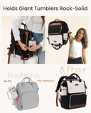 LOVEVOOK Laptop Backpack for Women with Giant Tumbler Holder Pocket, 15.6 inch Travel Work Backpack Purse for Nurse Teacher, Waterproof School Bag College Bookbag Cute Casual Daypack for Girls