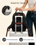 LOVEVOOK Laptop Backpack for Women with Giant Tumbler Holder Pocket, 15.6 inch Travel Work Backpack Purse for Teacher Nurse, Waterproof College Book Bag Cute Casual Daypack, Beige - Black - Brown