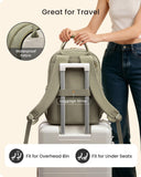 LOVEVOOK Laptop Backpack for Women with Giant Tumbler Holder Pocket, 15.6 inch Travel Work Backpack Purse for Teacher Nurse, Waterproof College Book Bag Cute Casual Daypack, Beige - Green