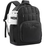 LOVEVOOK Laptop Backpack for Women with Giant Tumbler Holder Pocket,15.6 Inch Puffer Travel College Work Backpack Purse for Teacher Nurse,Waterproof Laptop Bag Computer Back Pack Casual Daypack,Black