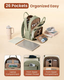 LOVEVOOK Laptop Backpack for Women with Giant Tumbler Holder Pocket,15.6 inch School College Bookbag Nurse Teacher Backpack,Work Travel Backpack Purse Laptop Computer Bag,Beige - Off - white - Earthy yellow