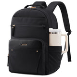 LOVEVOOK Laptop Backpack for Women with Leather Trim & Tumbler Pockets, 15.6