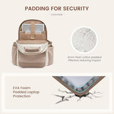 LOVEVOOK Laptop Backpack for Women with Pouch Pocket for Large Capacity Cup,15.6 Inch Laptop Computer Bag Travel Backpack Purse,Waterproof Work Business College Teacher Backpack,Beige-Nude-Logam Plum