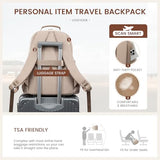 LOVEVOOK Laptop Backpack for Women with Pouch Pocket for Large Capacity Cup,15.6 Inch Laptop Computer Bag Travel Backpack Purse,Waterproof Work Business College Teacher Backpack,Beige-Nude-Logam Plum
