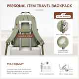LOVEVOOK Laptop Backpack for Women with Pouch Pocket for Large Capacity Cup,15.6 Inch Laptop Computer Bag Travel Backpack Purse,Waterproof Work College Teacher Bags,White - Bean Green - Dark Olive Green