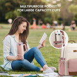 LOVEVOOK Laptop Backpack for Women with Pouch Pocket for Large Capacity Cup,15.6 Inch Teacher Nurse College Work Backpack Purse,Waterproof Laptop Bag Computer Back Pack for Travel, Beige - Pink - Brown
