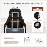 LOVEVOOK Laptop Backpack for Women with Pouch Pocket for Large Capacity Cup,17 Inch Laptop Computer Bag Travel Backpack Purse,Waterproof Work Business Backpack College Teacher Bags,Beige - Black - Brown