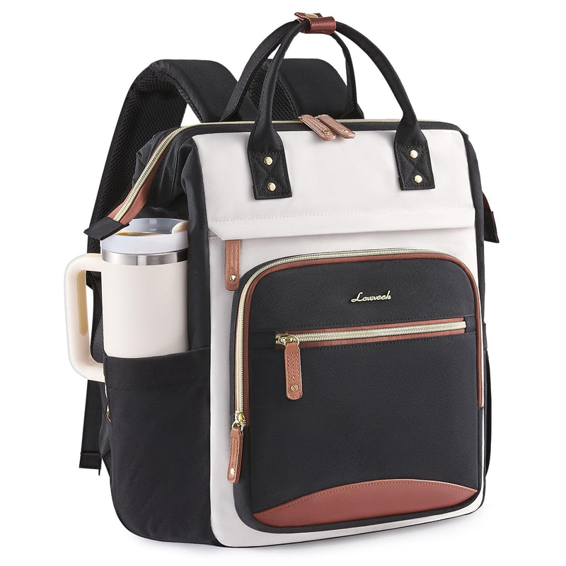 LOVEVOOK Laptop Backpack for Women Work Bag with Large Capacity Cup Side Pocket, 15.6 Inch Waterproof Computer Backpacks Purse, College Bookbag for School, Business, Teacher, Travel