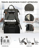 LOVEVOOK Laptop Backpack for Women Work Travel Commuter Backpack Business Computer Bag Doctor Nurse Bags College Backpack Purse, 15.6 Inch, Dark Grey - brown
