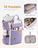 LOVEVOOK Laptop Backpack Purse for Women, Cute College School Backpack Bookbag For Teenager Girls, Teacher Nurse Bags Work Travel Backpack, Business Computer Laptop Bag Daypack, 15.6 Inch, Purple
