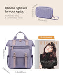 LOVEVOOK Laptop Backpack Purse for Women, Cute College School Backpack Bookbag For Teenager Girls, Teacher Nurse Bags Work Travel Backpack, Business Computer Laptop Bag Daypack, 15.6 Inch, Purple