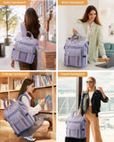 LOVEVOOK Laptop Backpack Purse for Women, Cute College School Backpack Bookbag For Teenager Girls, Teacher Nurse Bags Work Travel Backpack, Business Computer Laptop Bag Daypack, 15.6 Inch, Purple