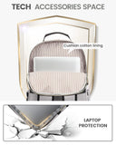 LOVEVOOK Laptop Backpack Purse for Women, Work Travel Computer Bags, College School Backpack for Student Girl, Quilted Casual Daypack with USB Port, Fit 15.6 Inch Laptop, Grey