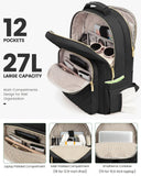 LOVEVOOK Laptop Backpack Purse for Women, Work Travel Computer Bags, College School Backpack for Student Girl, Quilted Casual Daypack with USB Port, Fit 15.6 Inch Laptop, Black