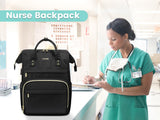 LOVEVOOK Laptop Backpack Women, 15.6 Inch Work Backpack Woman for Teacher Nurse Bags, Computer College Backpack Purse, Waterproof Anti - theft Travel Back Pack with USB Charging Port, Black
