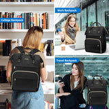 LOVEVOOK Laptop Backpack Women, 15.6 Inch Work Backpack Woman for Teacher Nurse Bags, Computer College Backpack Purse, Waterproof Anti - theft Travel Back Pack with USB Charging Port, Black