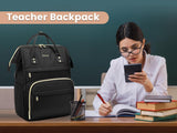 LOVEVOOK Laptop Backpack Women, 15.6 Inch Work Backpack Woman for Teacher Nurse Bags, Computer College Backpack Purse, Waterproof Anti - theft Travel Back Pack with USB Charging Port, Black