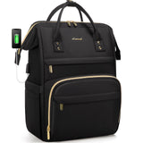 LOVEVOOK Laptop Backpack Women, 15.6 Inch Work Backpack Woman for Teacher Nurse Bags, Computer College Backpack Purse, Waterproof Anti - theft Travel Back Pack with USB Charging Port, Black