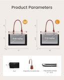 LOVEVOOK Laptop Bag for Women 15.6 Inch, Waterproof Leather Tote Purse with Cup Holder & Elegant Clutch, Multi Pocket Large Capacity Work Briefcase for Office Travel, Black - Beige - Brown
